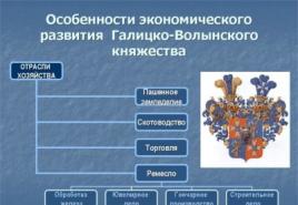Galicia-Volyn principality - a brief description of the management system, political structure, features of the economy Roman Mstislavovich united the Galician and Volyn principalities
