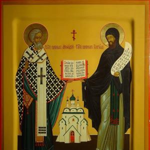 Cyril과 Methodius - 알파벳을 만들 때 Cyril과 Methodius를 쓰는 Slavic의 창시자