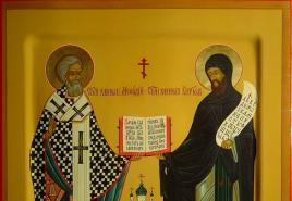 Cyril ja Methodius - slaavi kirjutamise rajajad Cyril ja Methodius, kui nad tähestikku lõid